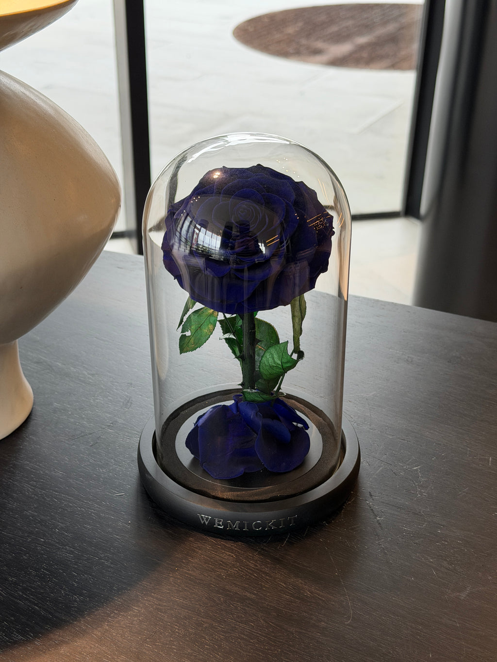 Everlasting Preserved Rose Glass Dome (Dark Blue)