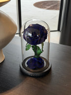 Everlasting Preserved Rose Glass Dome (Dark Blue)