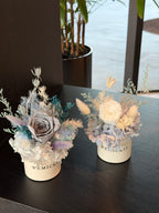 Snow - Everlasting Small Preserved Flower in Vase – Blue | Thoughtful Birthday Gift Idea