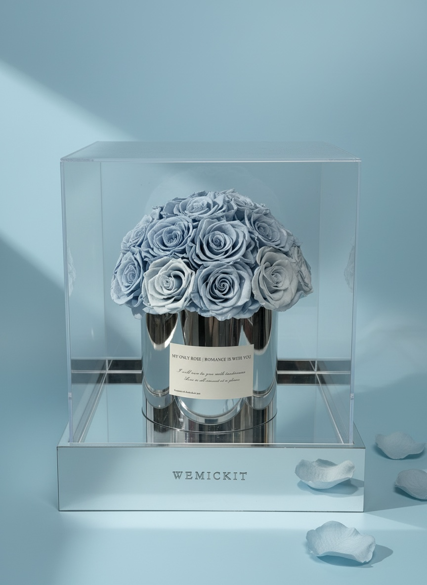Azure Haze - Acrylic Preserved Flower Decor