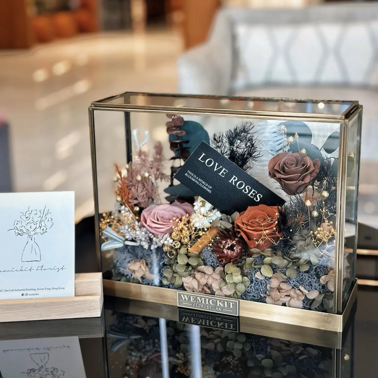 Mystery Garden - Orange | Preserved Flower Glass Box