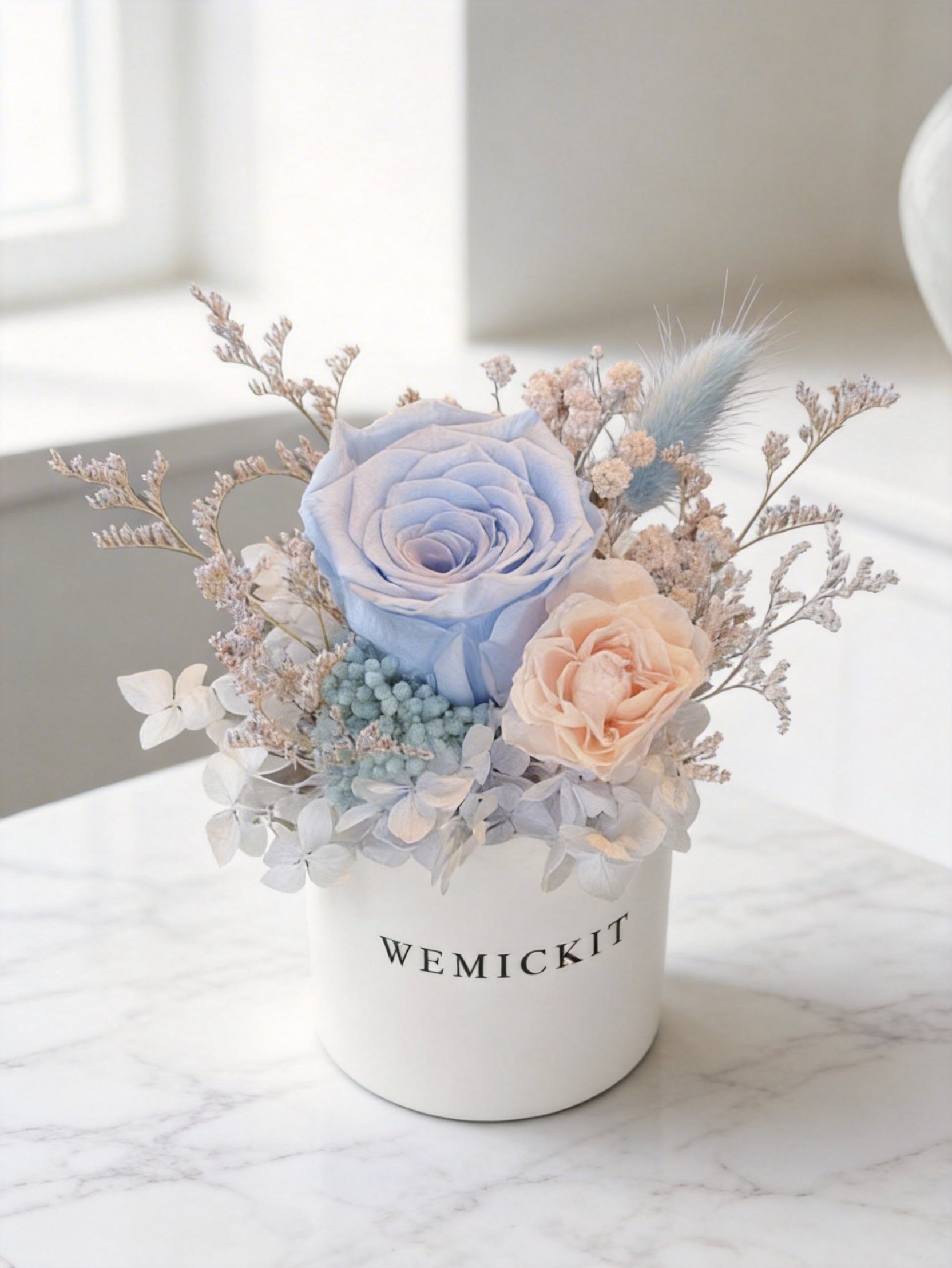 Blue Nude - Preserved Flower Vase Decor