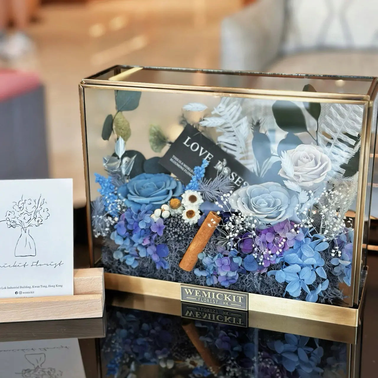 Mystery Garden - Blue | Preserved Flower Glass Box