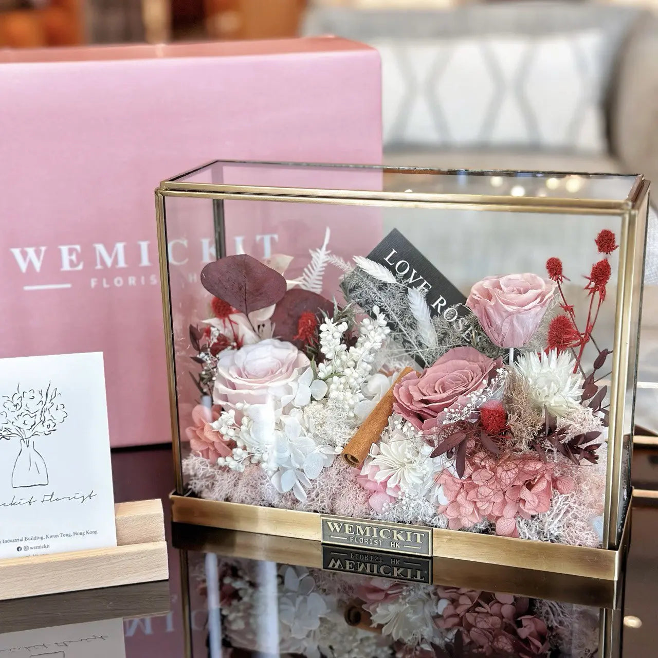 Mystery Garden - Pink | Preserved Flower Glass Box
